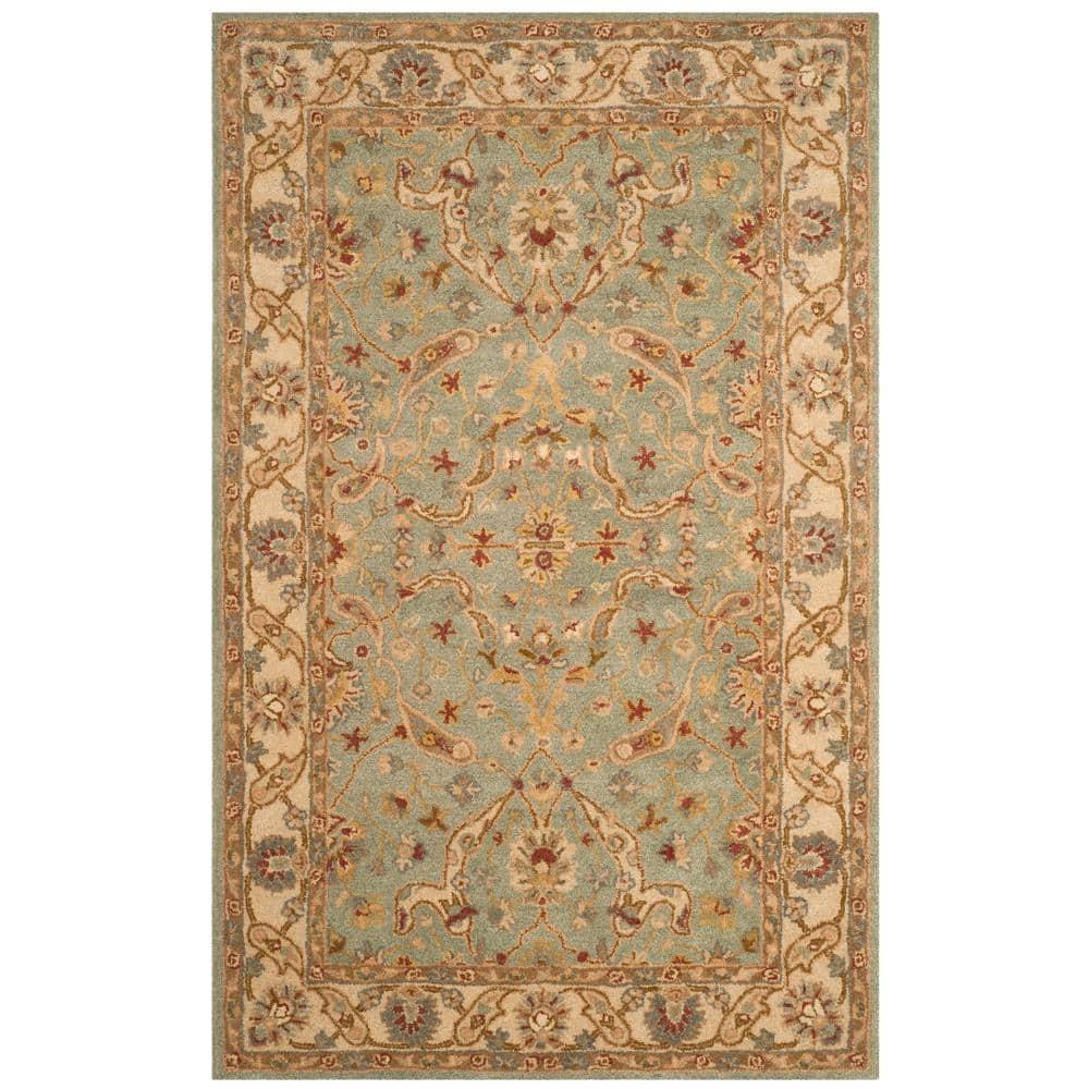 Antiquity AT311 Hand Tufted Area Rug - Teal/Beige - 7'6"x9'6" - Safavieh.