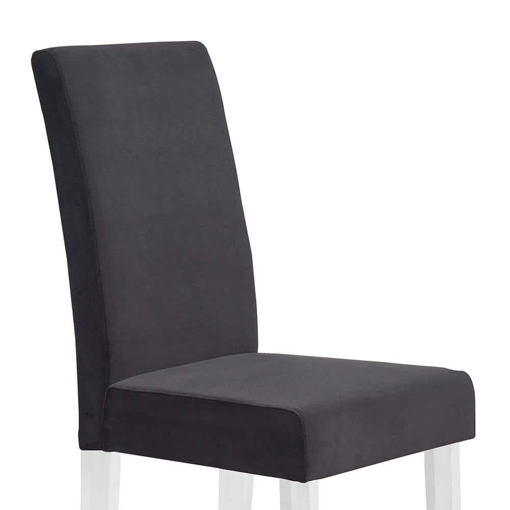 Dalia Modern and Contemporary Dining Chair in Velvet with Acrylic Legs (Set of 2)