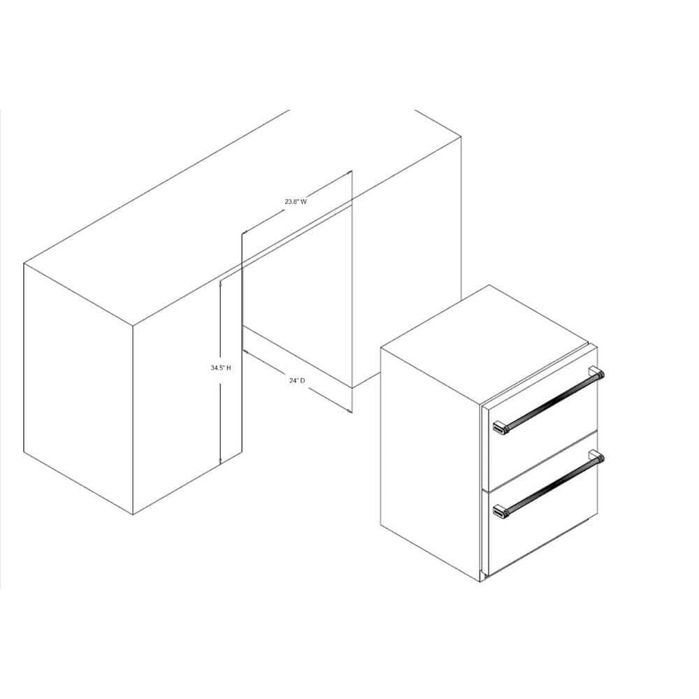 THOR Kitchen Indoor/Outdoor Double Drawer Refrigerator - TRF24U