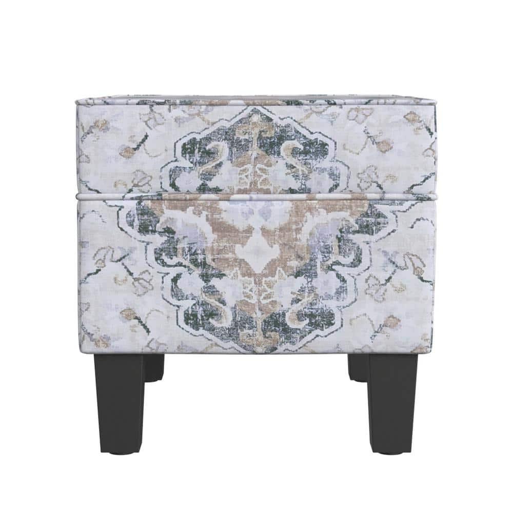 Medium Storage Ottoman Black - HomePop: Hinged Lid, Cotton Upholstery, Hardwood Frame