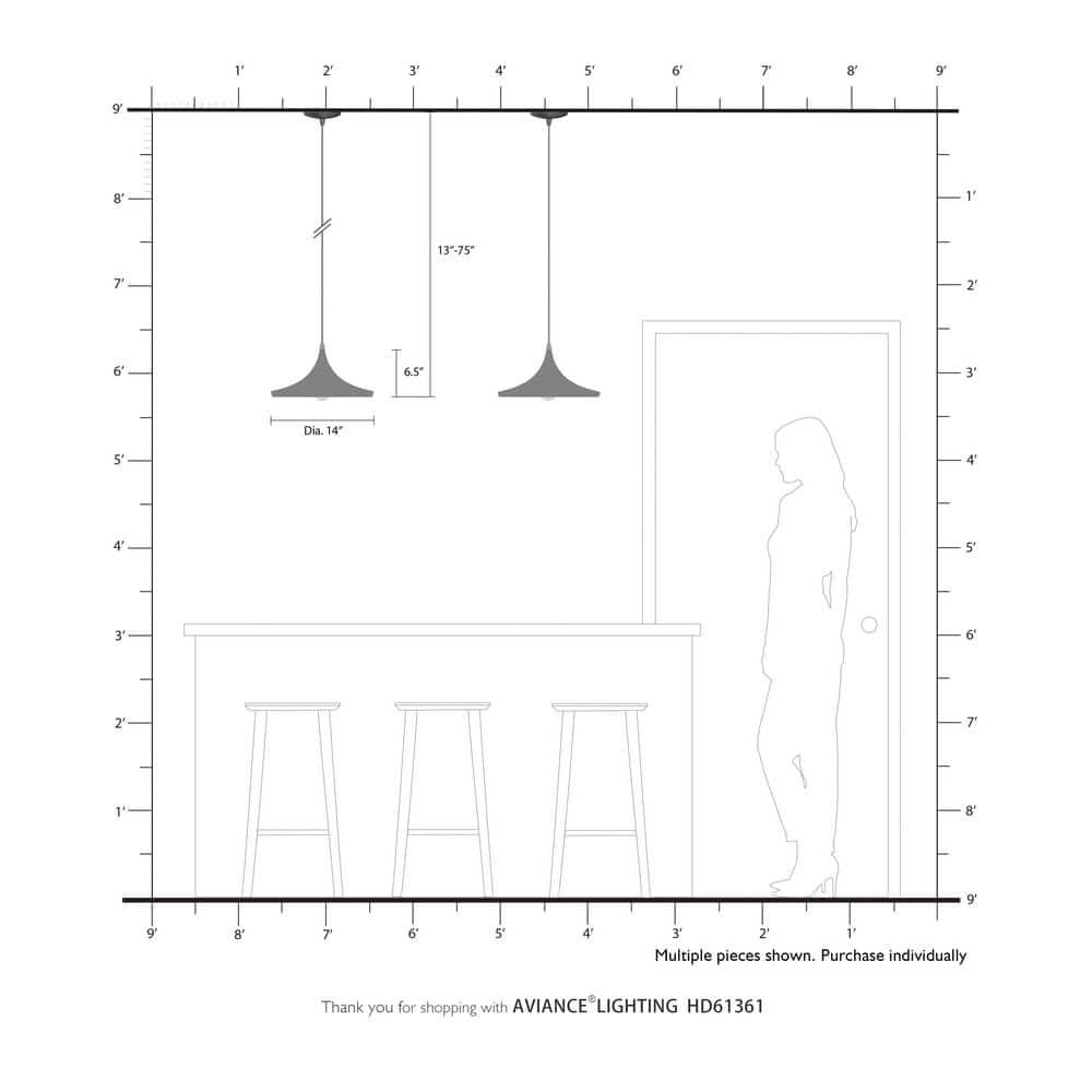 Livex Lighting Metal Shade 1 - Light Chandelier in  Black