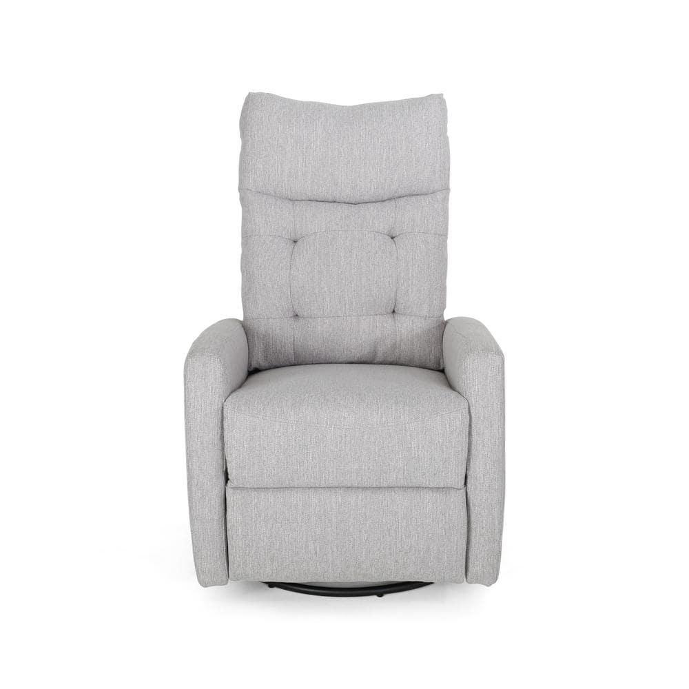 Noble House Warren Standard Fabric Glider Swivel Push Back Nursery Recliner, Gray