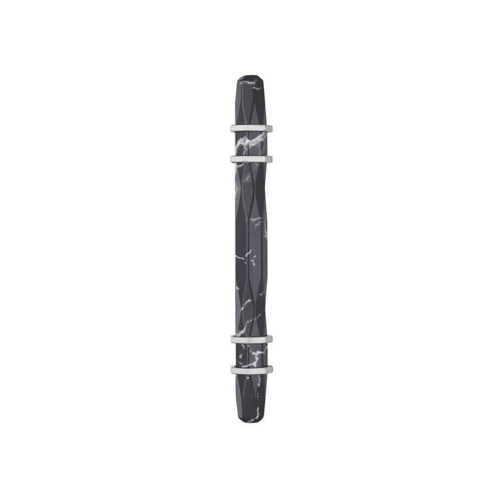 Amerock | Cabinet Pull | Marble Black/Satin Nickel | 3-3/4 inch (96 mm) Center-to-Center | Carrione | 1 Pack | Drawer Pull | Drawer Handle | Cabinet Hardware