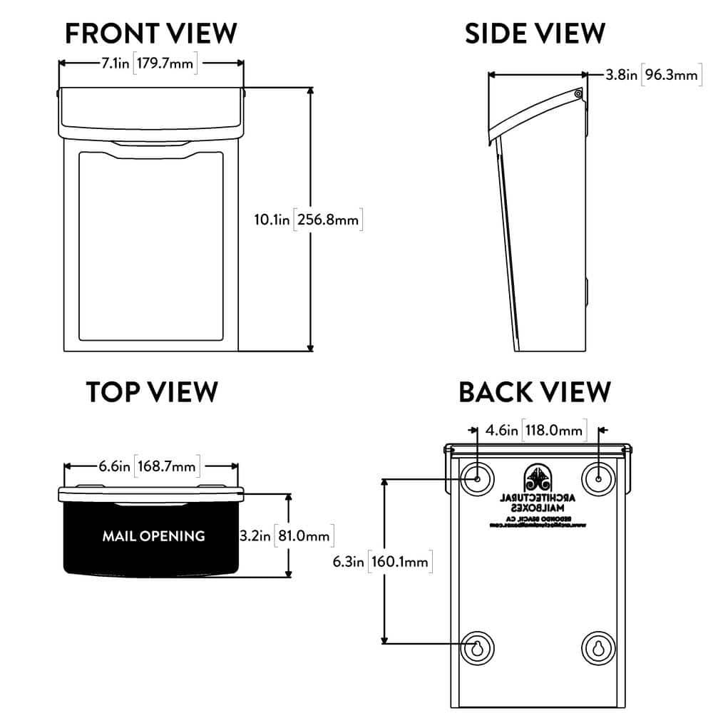 Marina Wall Mounted Mailbox