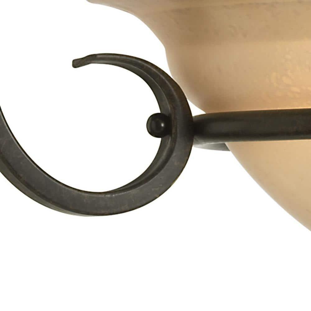 Progress Lighting Torino 3-Light Semi-Flush in Forged Bronze with Etched White Glass Bowl
