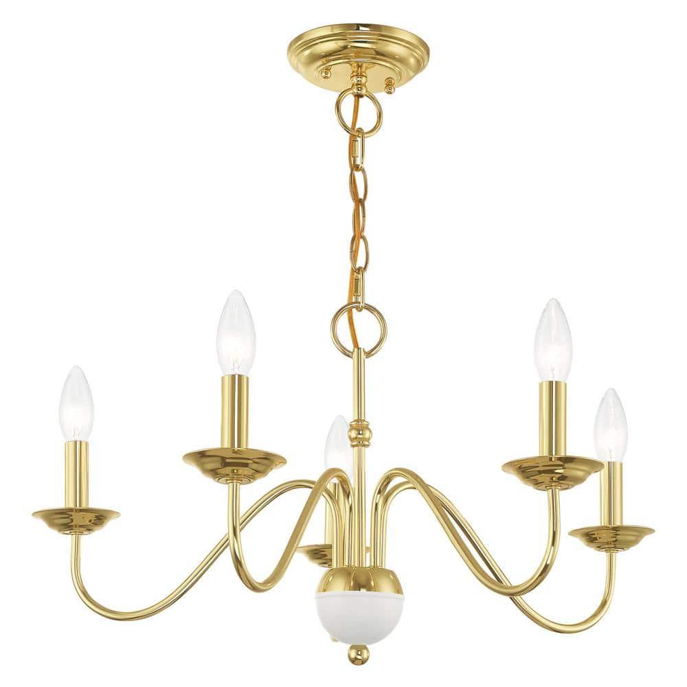 Livex Lighting Windsor 5 - Light Chandelier in  Polished Brass