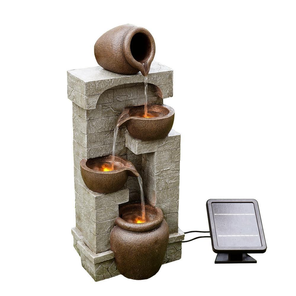 Teamson Home 28" Solar-Powered 4-Tier Outdoor Water Fountain