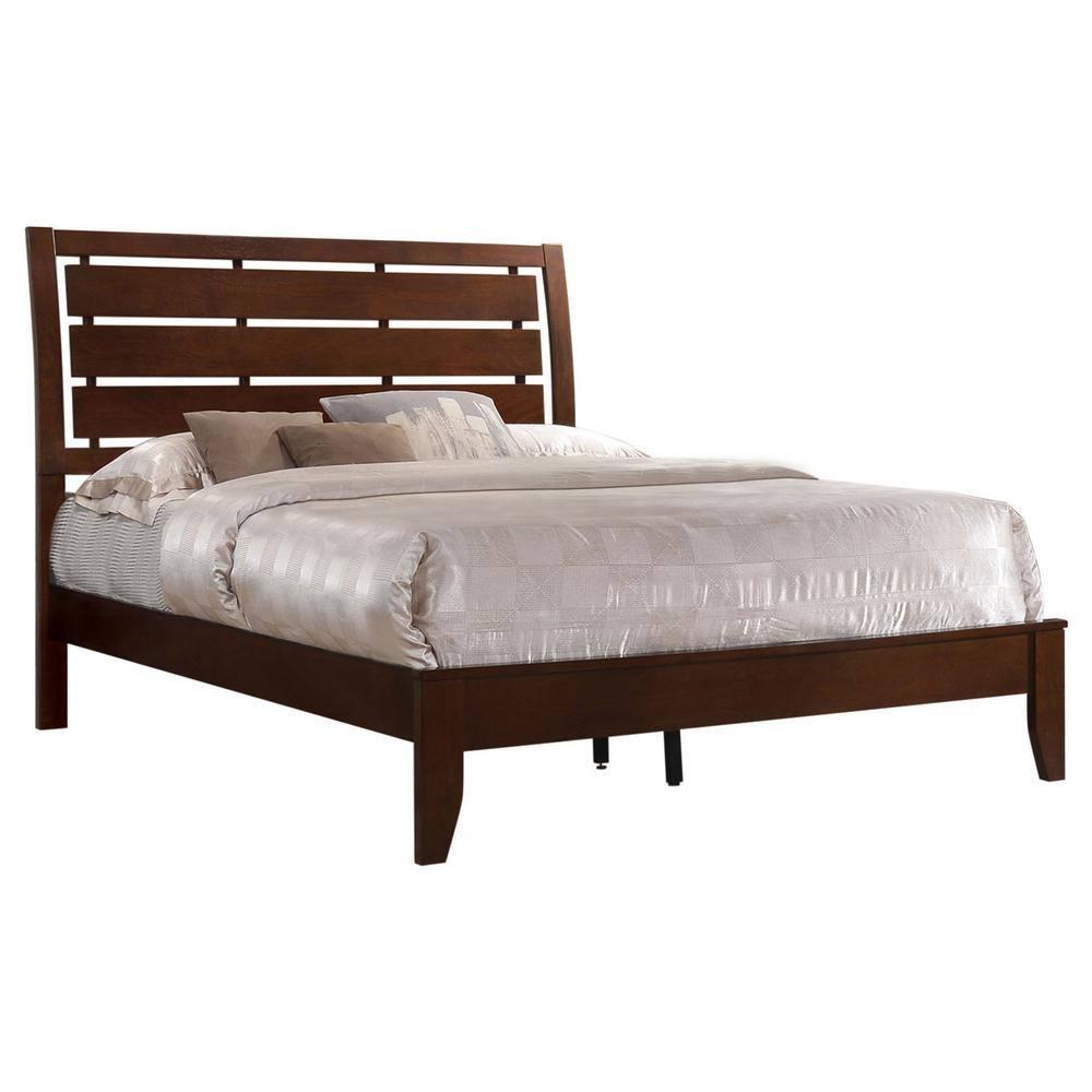 Coaster Serenity Slatted Headboard Wood Eastern King Panel Bed in Brown