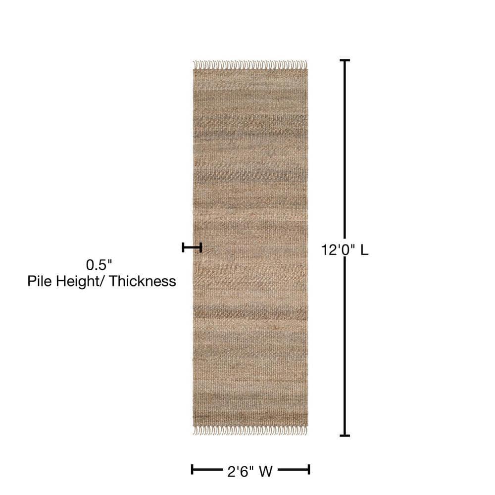 Natural Fiber NF368 Hand Woven Runner Rug - Grey - 2'6"x12' - Safavieh.