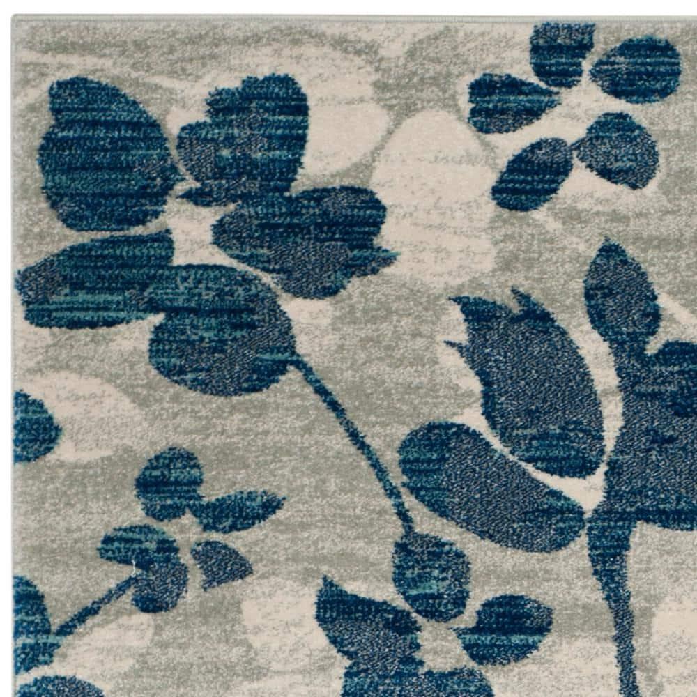 Evoke EVK236 Power Loomed Area Rug - Grey/Light Blue - 6'7"x9' - Safavieh.