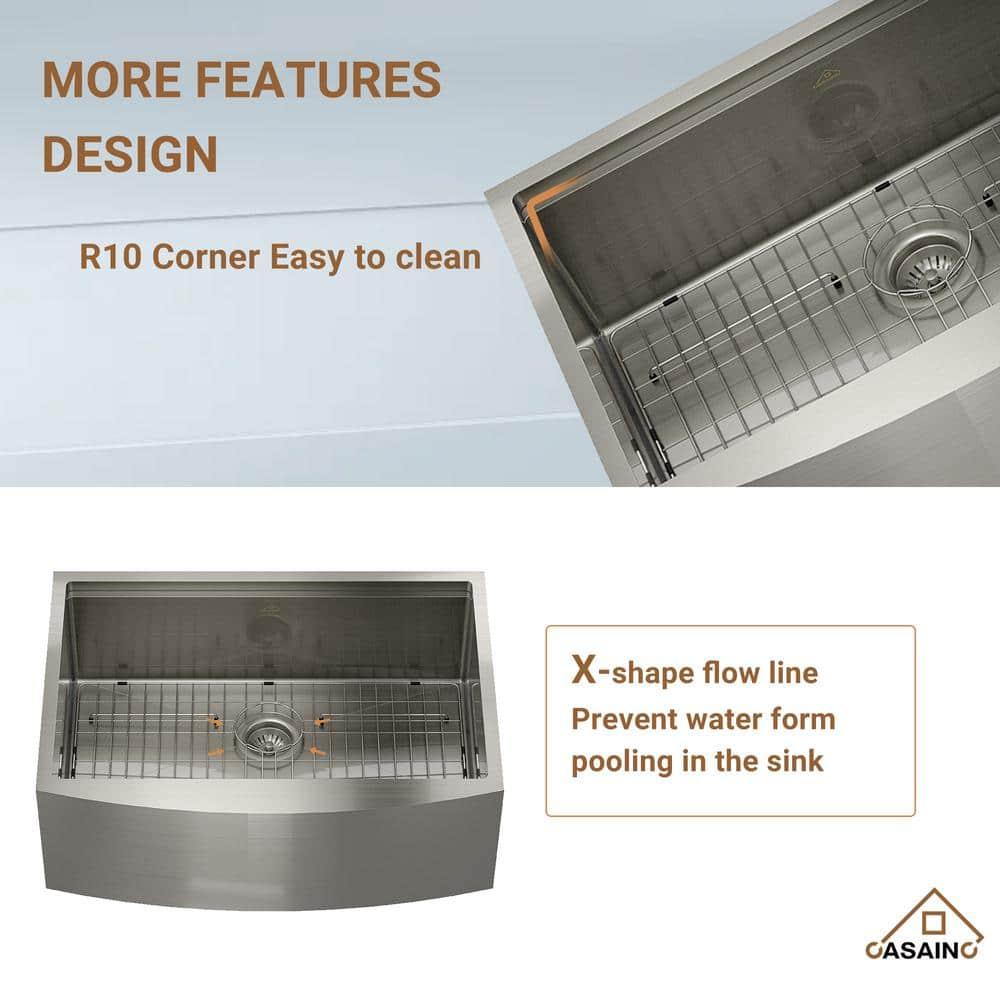 30" L x 22" W Apron Farmhouse Kitchen Sink with Faucet Included