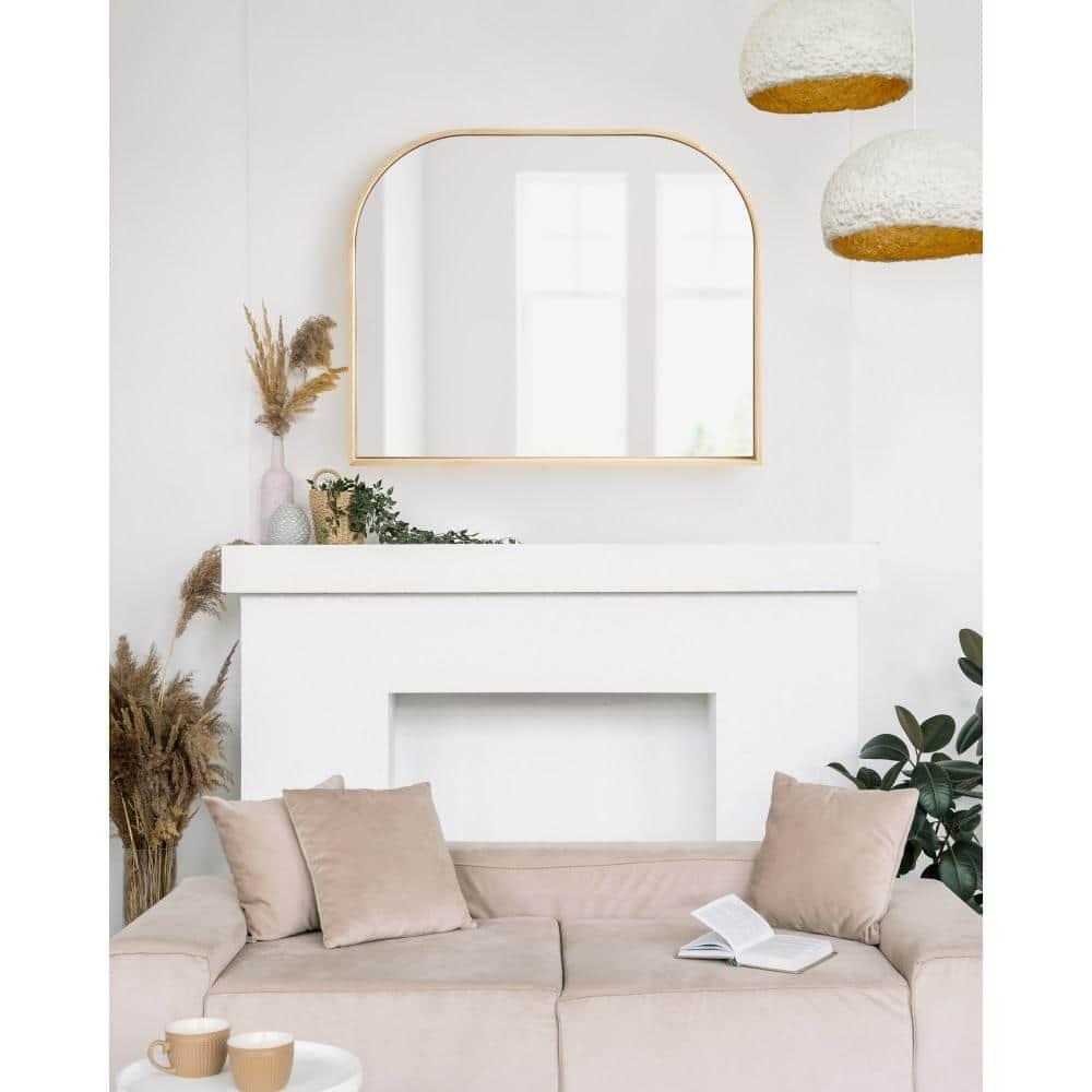 Kate & Laurel All Things Decor 34"x28" Valenti Wide Arch Wall Mirror Gold