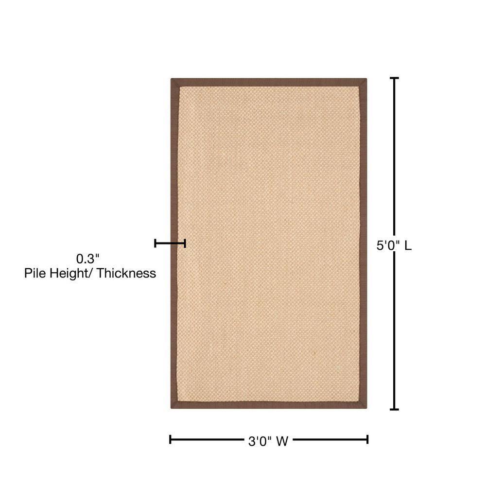 Natural Fiber NF141 Power Loomed Indoor Accent Rug - Maize/Brown - 3'x5' - Safavieh.