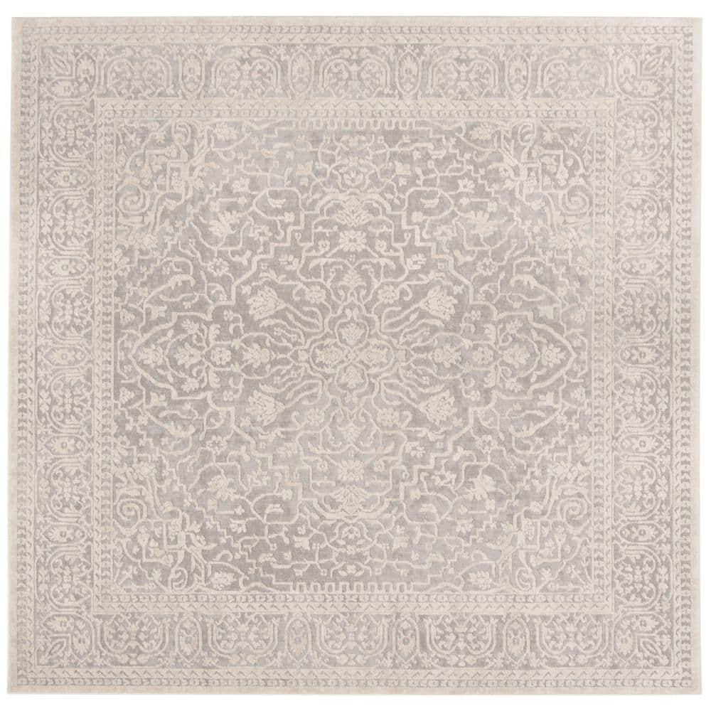 Reflection RFT670 Power Loomed Indoor Area Rug - 5'x5' - Light Grey/Cream - Safavieh
