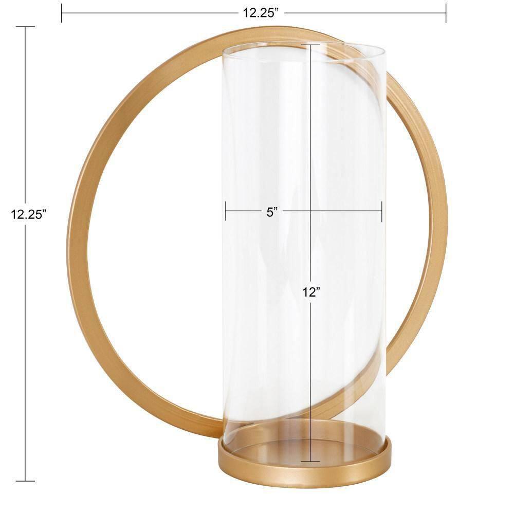 Kate and Laurel Khauli Round Metal Wall Sconce, 12" Diameter, Gold