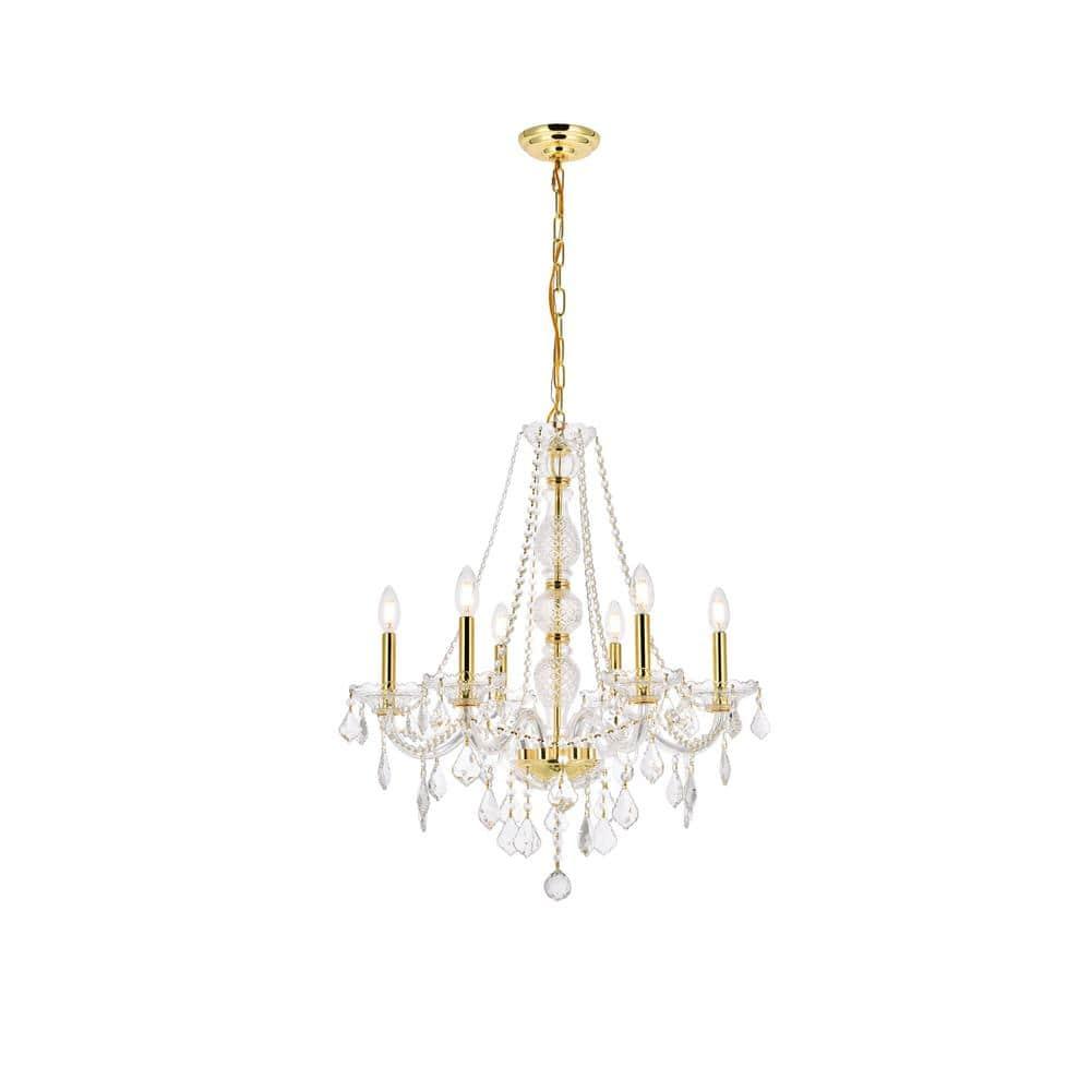 Elegant Lighting Verona 6 - Light Chandelier in  Gold