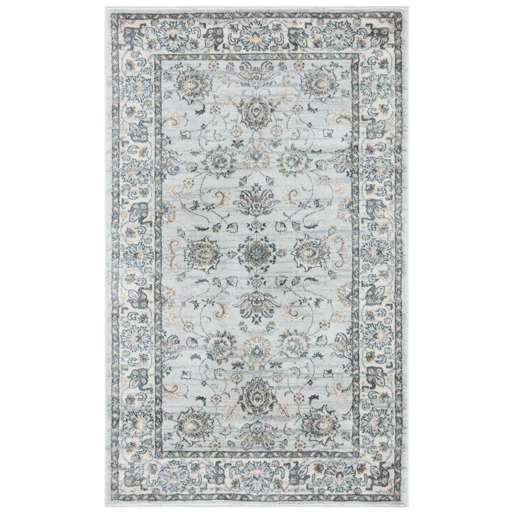 Isabella ISA940 Power Loomed Area Rug - Light Grey/Cream - 3'x5' - Safavieh.