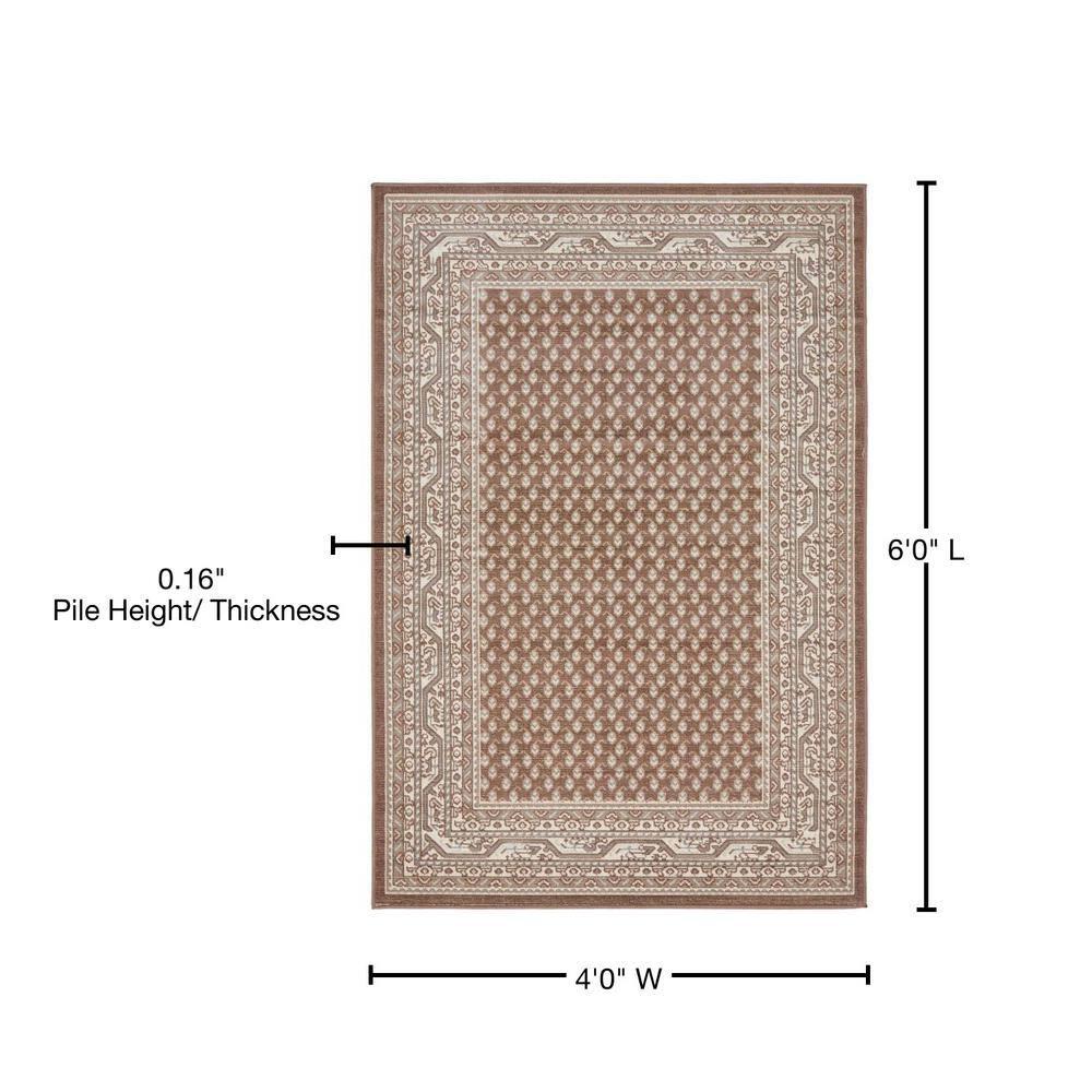 Williamsburg Allover Brown 4' 0 x 6' 0 Area Rug