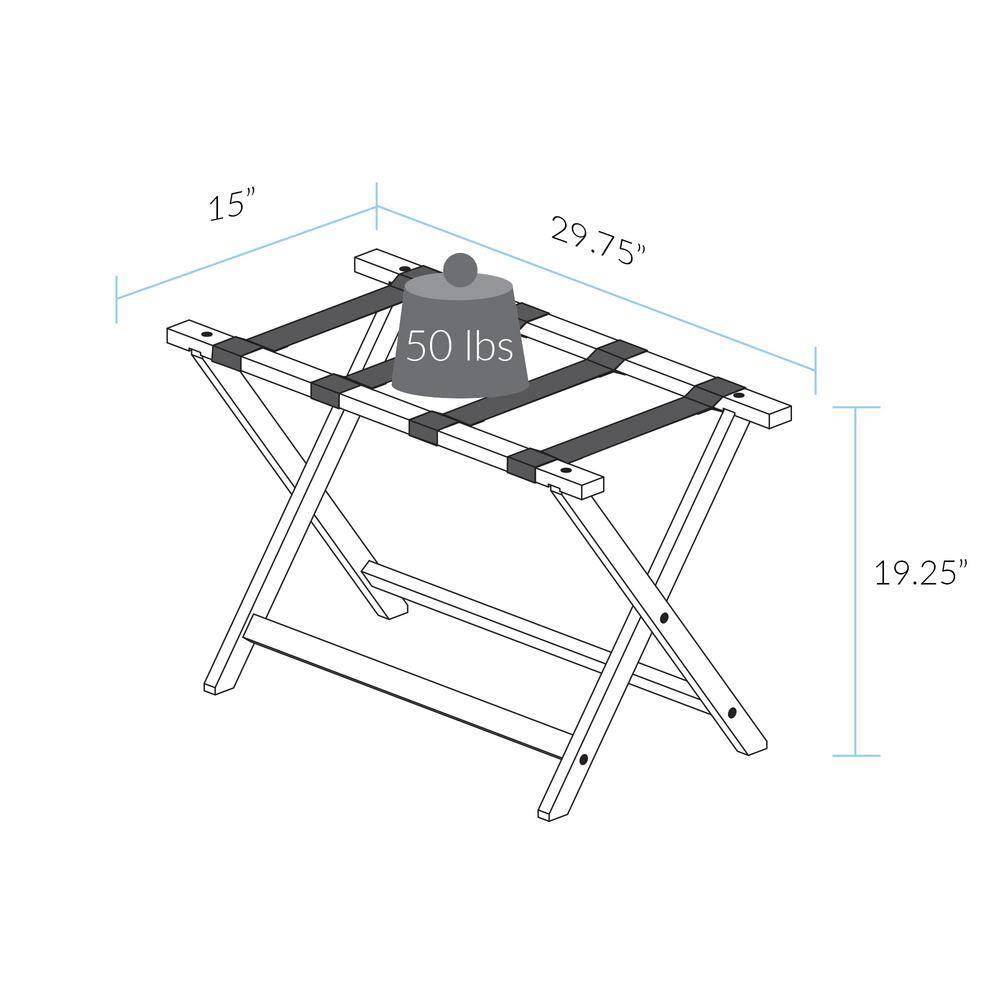 ROTSEN FURNITURE LLC. Heavy Duty Solid Wood Extra Wide Luggage Rack