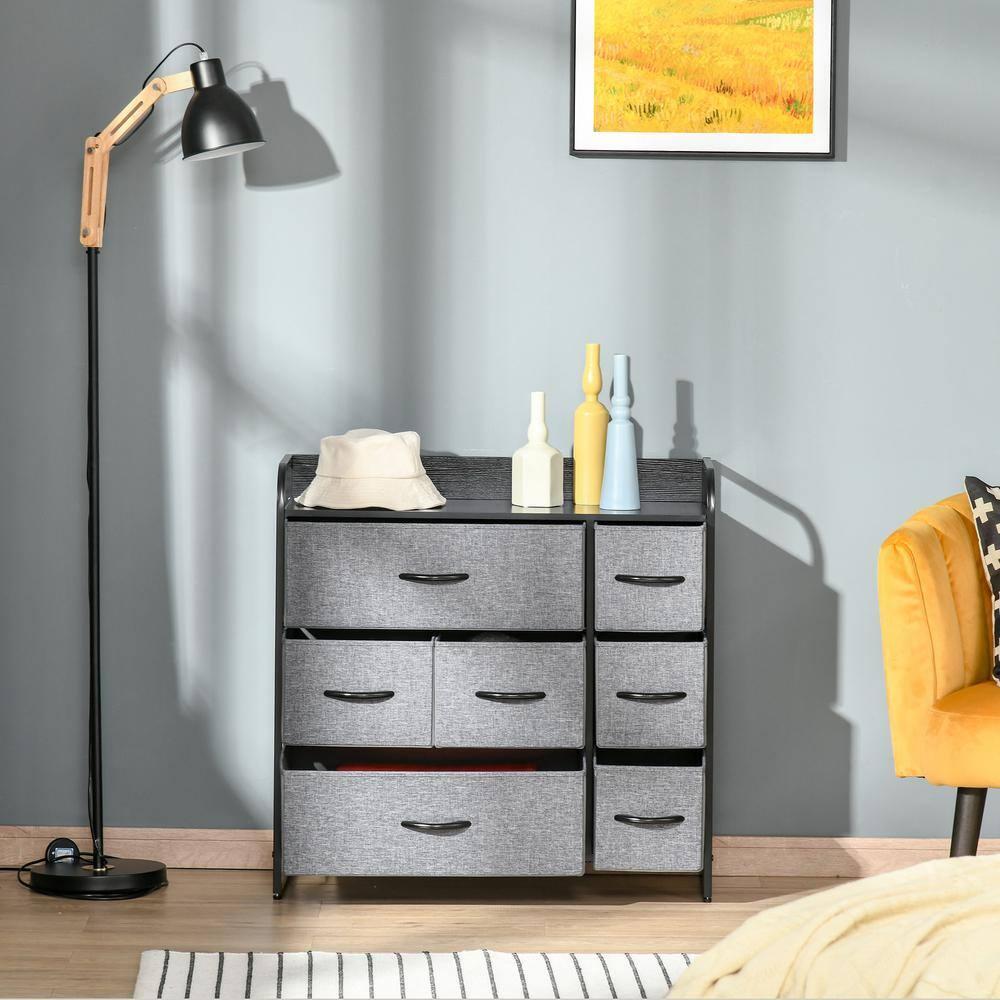 Red Barrel Studio® 7-Drawer Dresser, Fabric Chest Of Drawers, 3-Tier Storage Organizer For Bedroom Entryway, Tower Unit With Steel Frame Wooden Top
