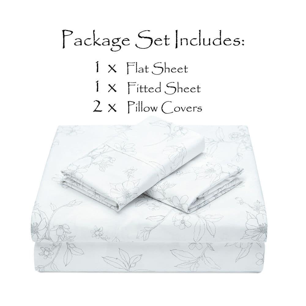 Chanasya Floral Microfiber Percale Sheet Set