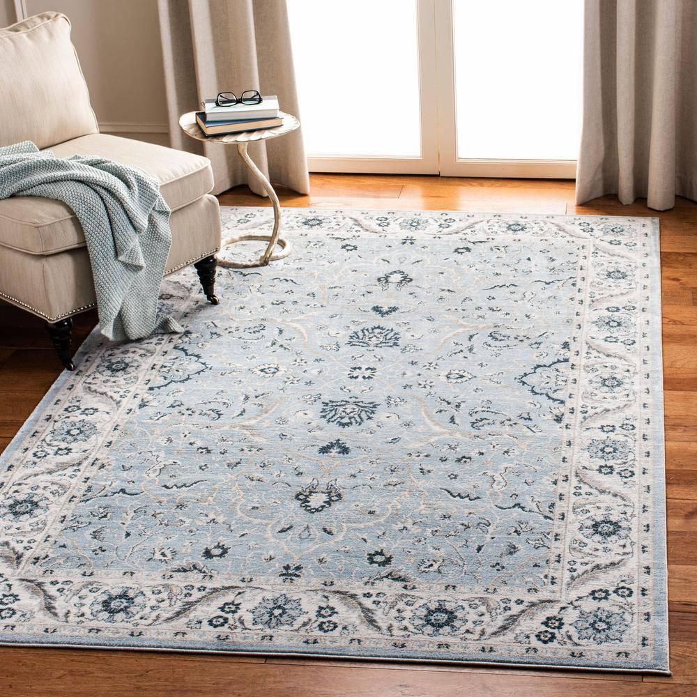 Isabella ISA912 Power Loomed Accent Rug - Light Blue/Cream - 3'x5' - Safavieh.