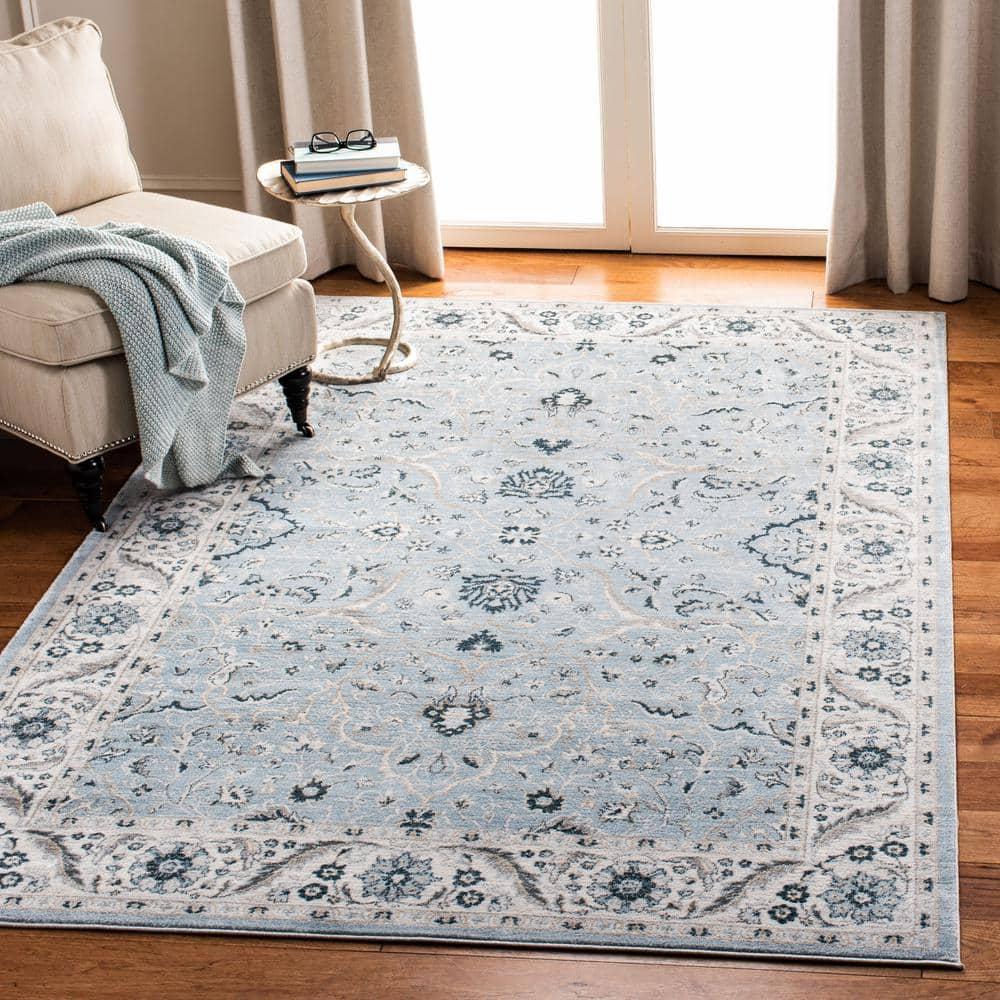 Isabella ISA912 Power Loomed Area Rug - Light Blue/Cream - 8'x10' - Safavieh.
