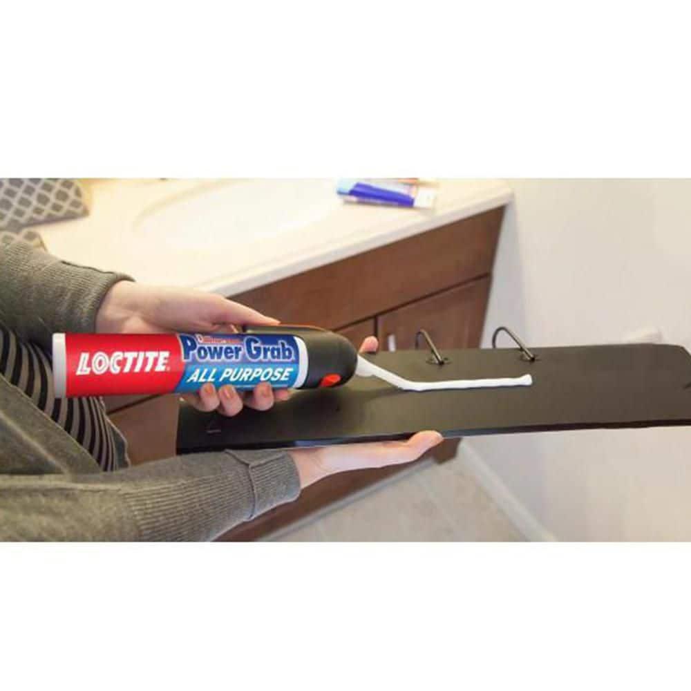 Loctite Power Grab Construction Adhesive All Purpose, Pack of 1, White 7.5 fl oz Pressure Pack