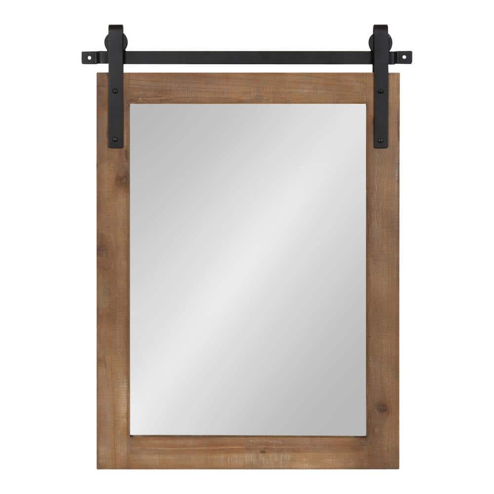 18" x 26" Cates Rectangle Wall Mirror Rustic Brown - Kate & Laurel All Things Decor: Farmhouse Vanity Decor