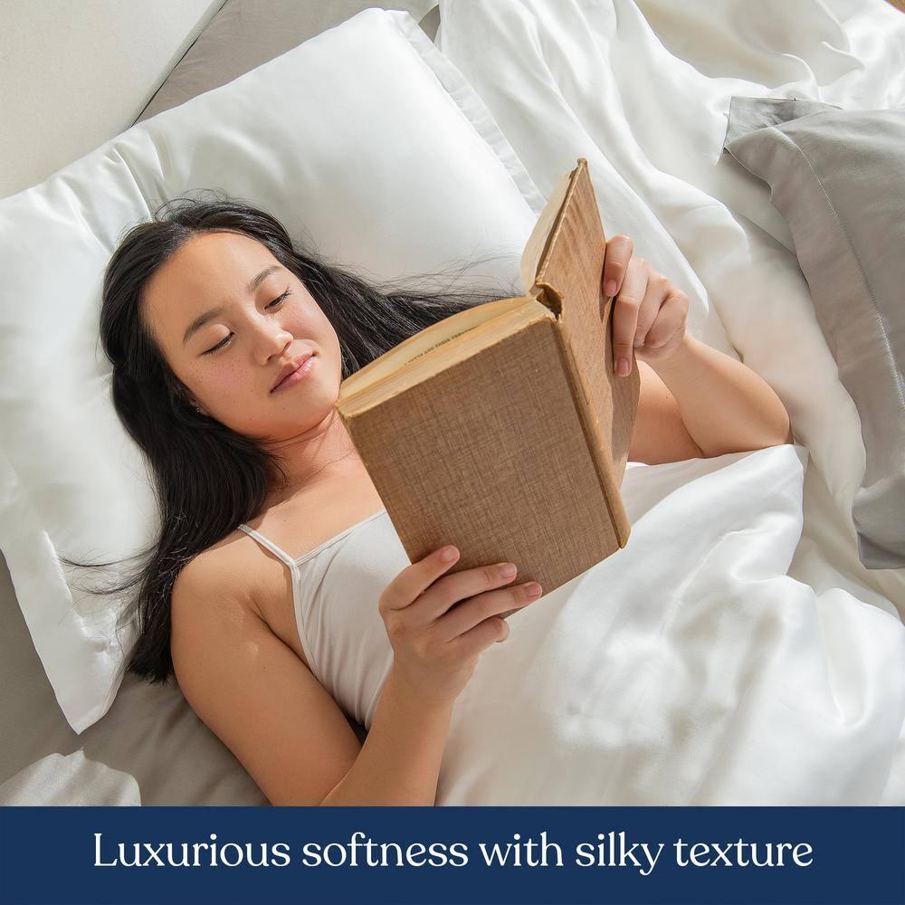 Delara 100% Eucalyptus Lyocell Tencel Duvet Cover Set, 8 Internal Ties, Naturally Cooling, Super Soft Silky, Moisture-Wicking, Smooth & Breathable