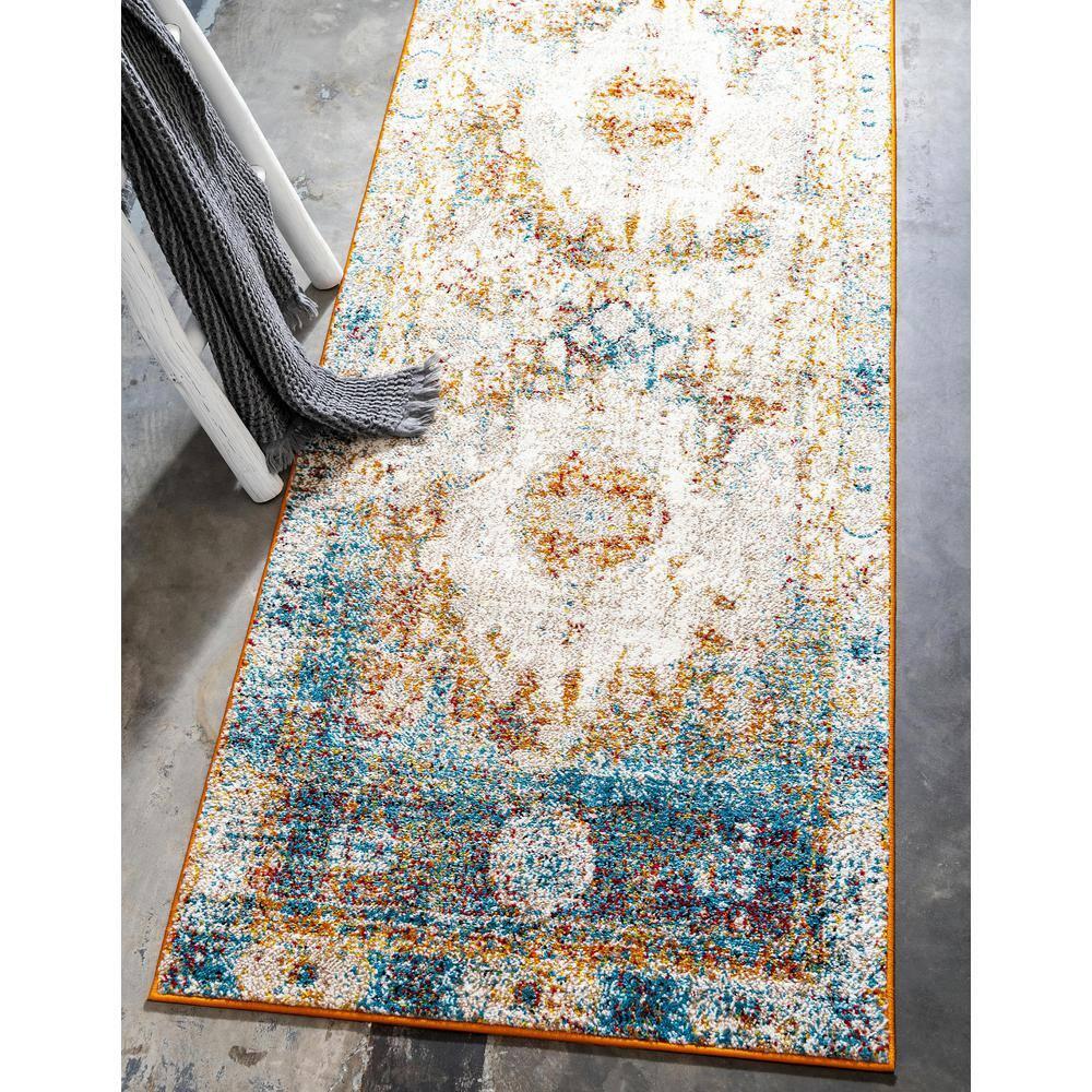 Unique Loom Rosso Collection Area Rug - Bellini (2' 7" x 10' Runner Beige/Blue)