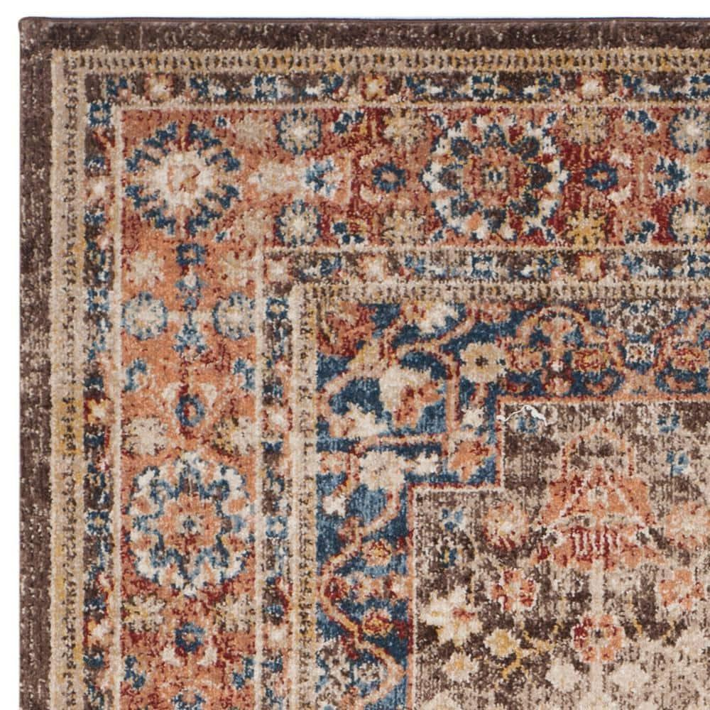 SAFAVIEH Bijar Orval Faded Traditional Area Rug, Brown/Rust, 6'7" x 9'