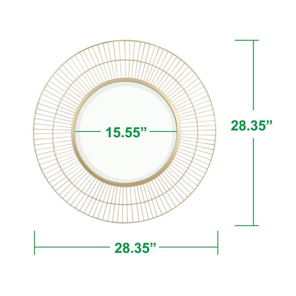 Two Loop Radial Wire Mirror Gold - Stonebriar Collection
