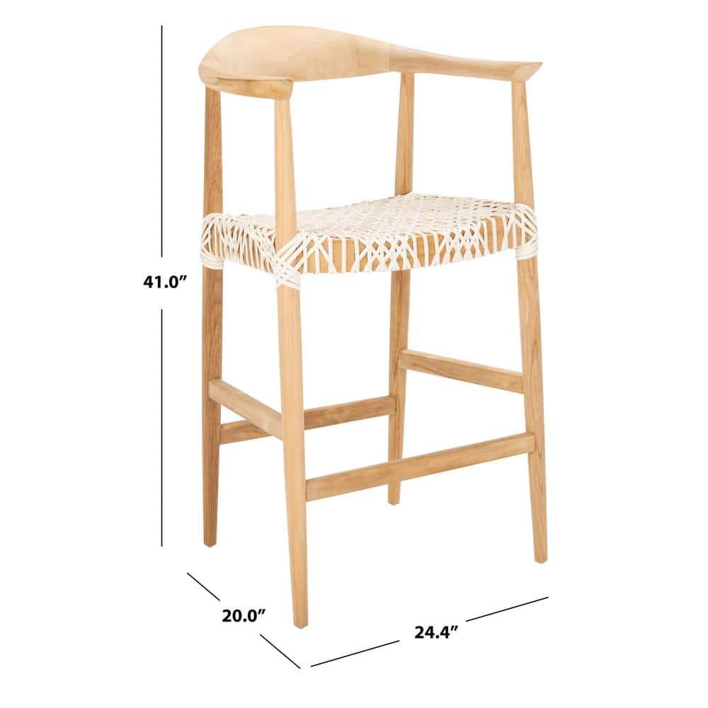 Bandelier Counter Stool - Natural/White - Safavieh