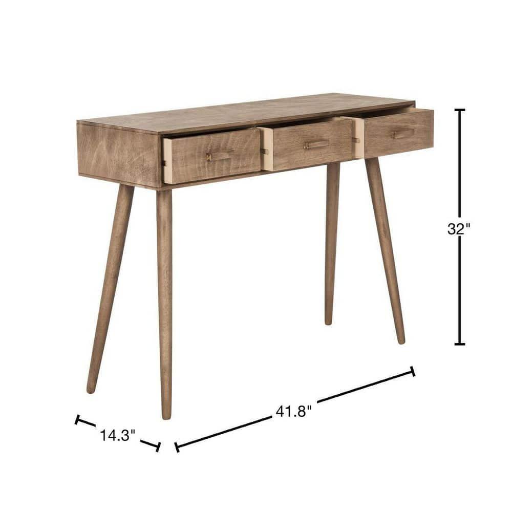 Albus 3 Drawer Console Table - CNS5701B - Brown - Safavieh