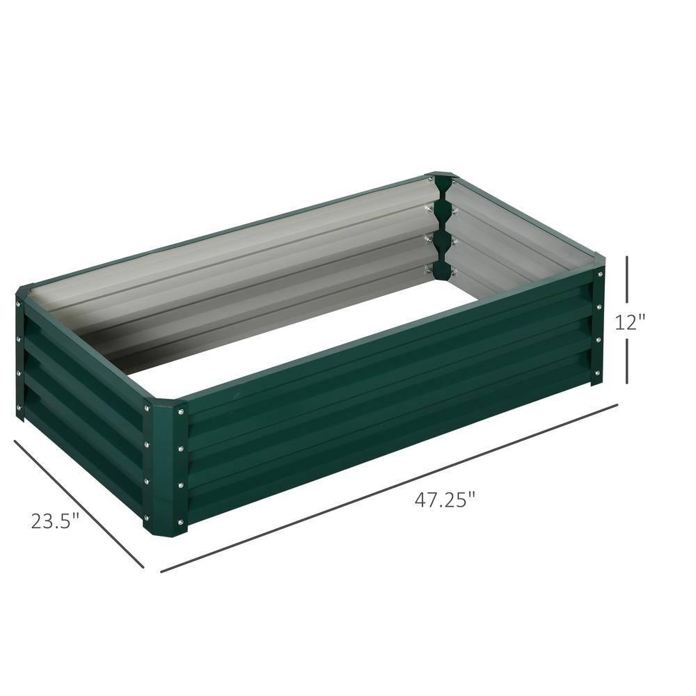 Galvanized Raised Garden Bed, 4' x 2' x 1' Metal Planter Box, for Growing Vegetables, Flowers, Herbs, Succulents, Green