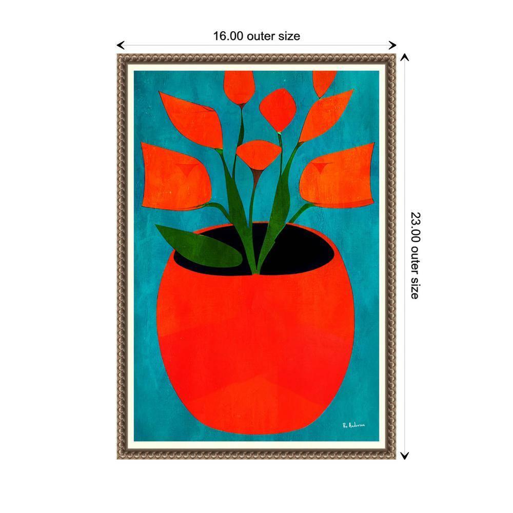 Amanti Art Red Blossoms by Bo Anderson Canvas Wall Art Print Framed 16 x 23-in.