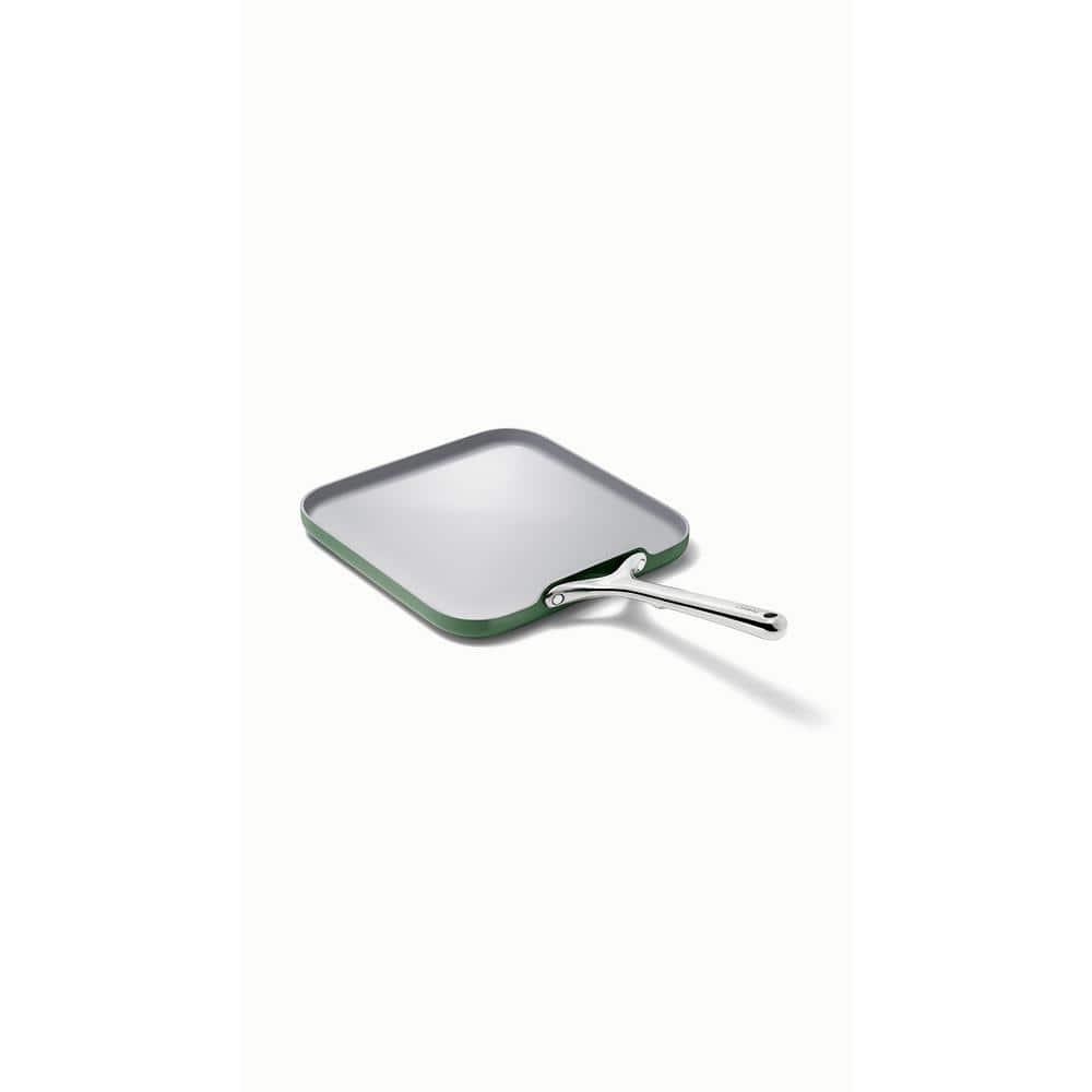 Caraway Home 11.02" Nonstick Square Flat Griddle Fry Pan Sage: Caraway Cookware, Silicone Polyester, Hand Wash