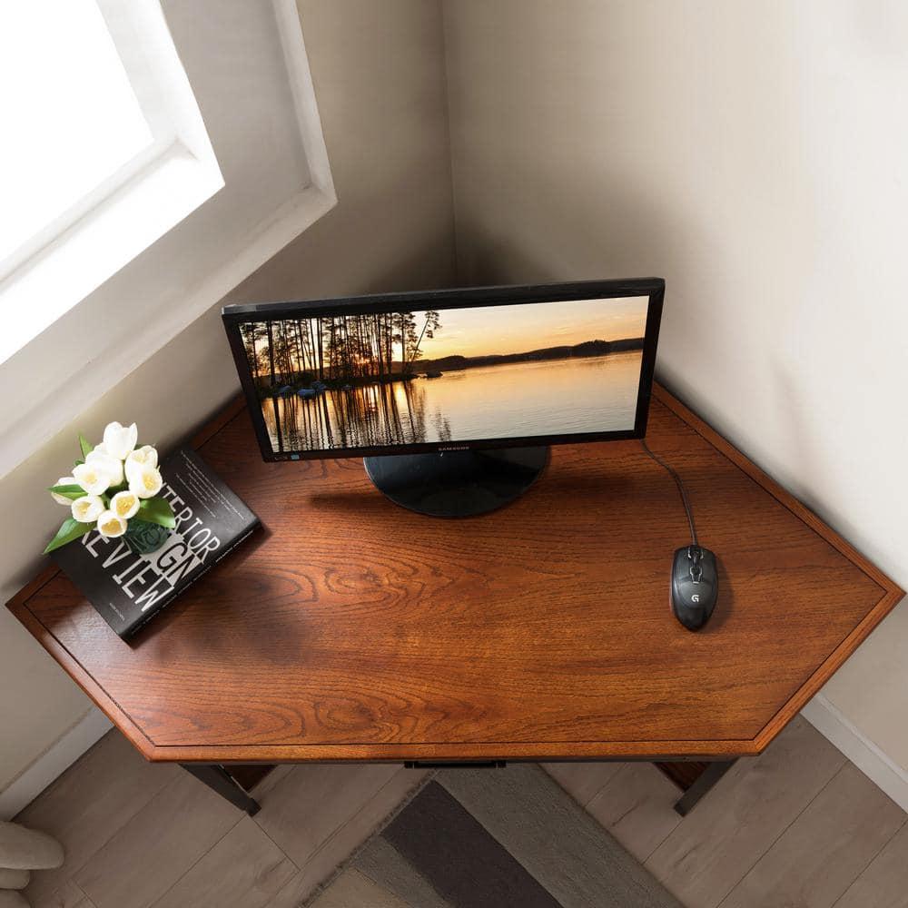 Leick Ironcraft Corner Computer Desk in Mission Oak