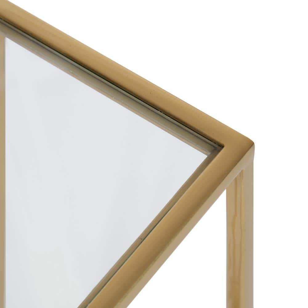 Kate and Laurel Jaspur Rectangle Metal Side Table, 16x8x24, Gold
