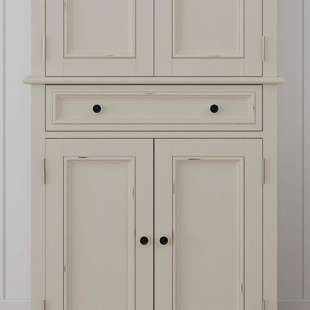 Home Styles Dover Kitchen Pantry White : Hardwood Construction, 4-Door Design, Adjustable Shelves, 1 Drawer
