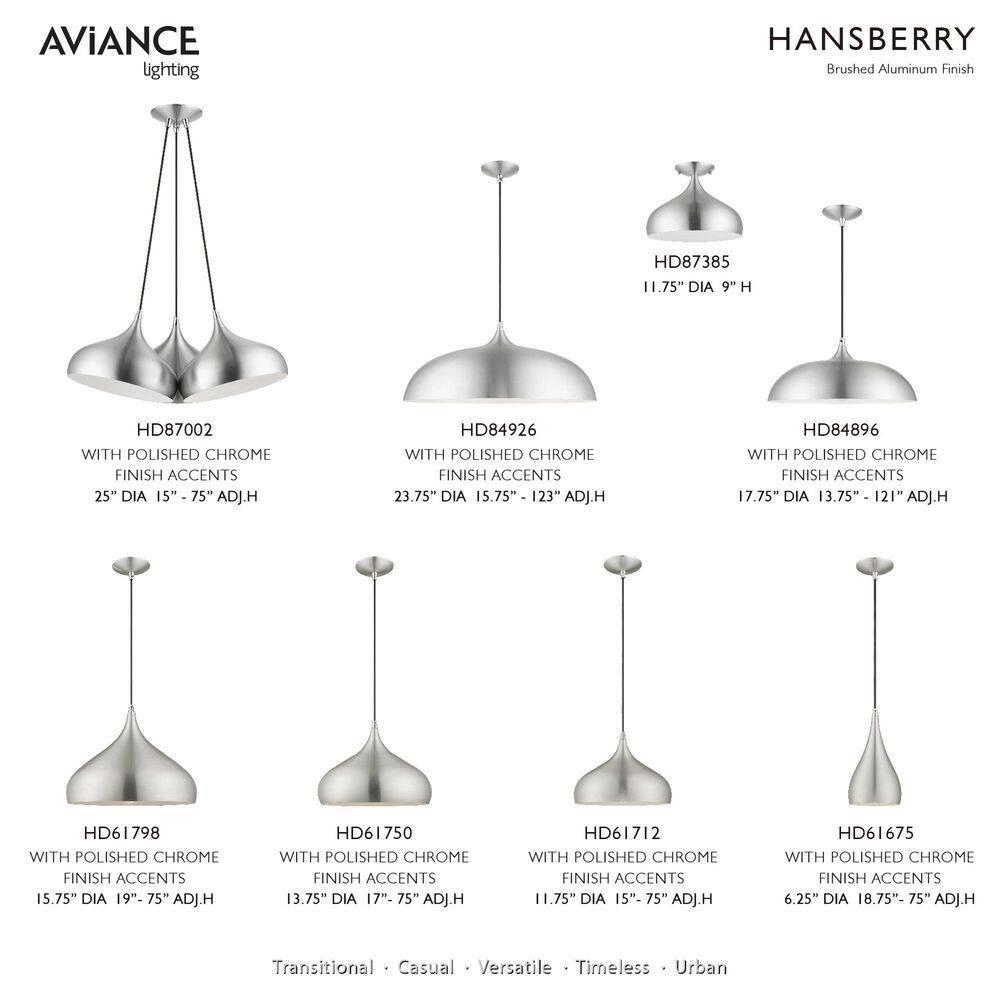 Livex Lighting Amador 1 - Light Pendant in  Brushed Aluminum