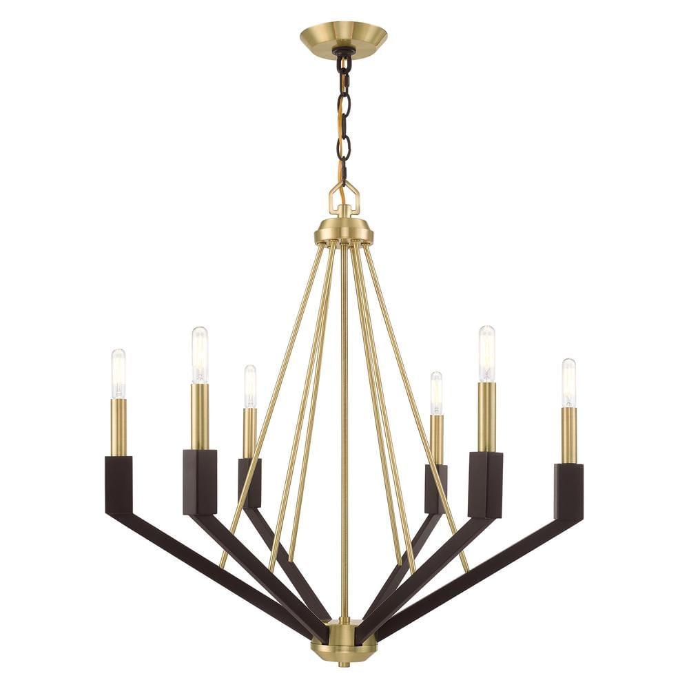 Livex Lighting Beckett 6 - Light Chandelier in  Satin Brass/Bronze