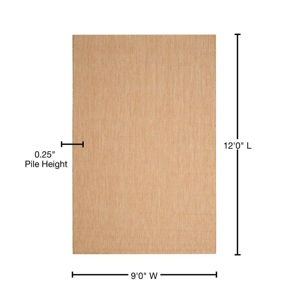 SAFAVIEH Hampton Hoyt Zig-Zag Indoor/Outdoor Area Rug, Natural, 9' x 12'