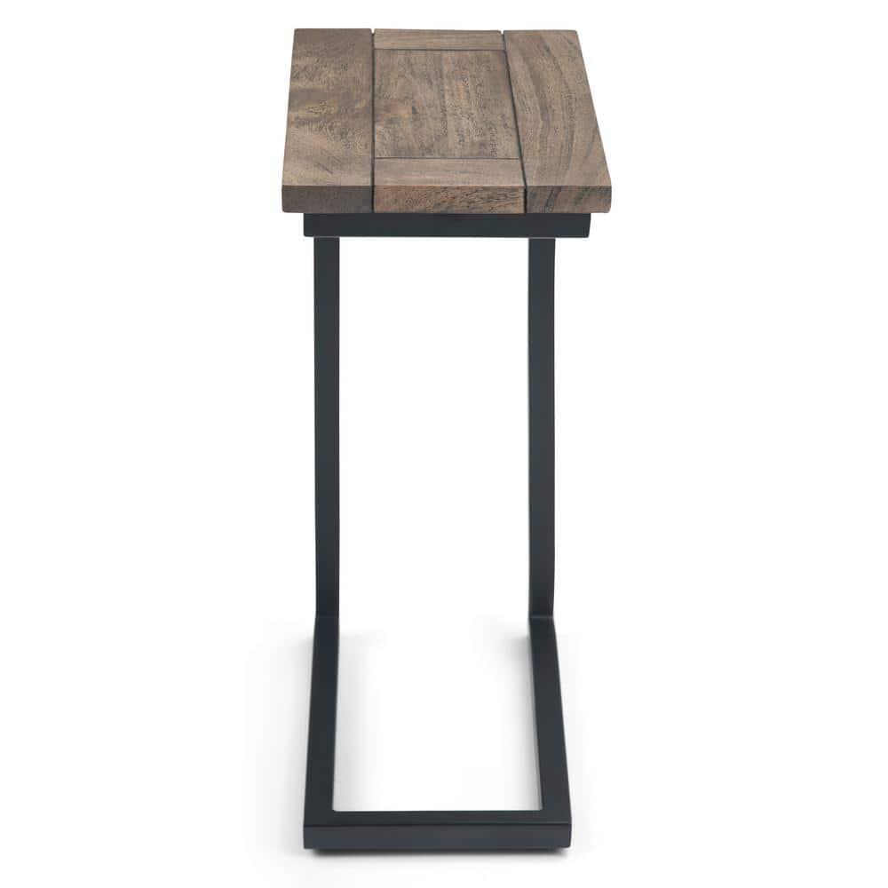 Simpli Home Skyler Solid Wood C Side End Accent Table