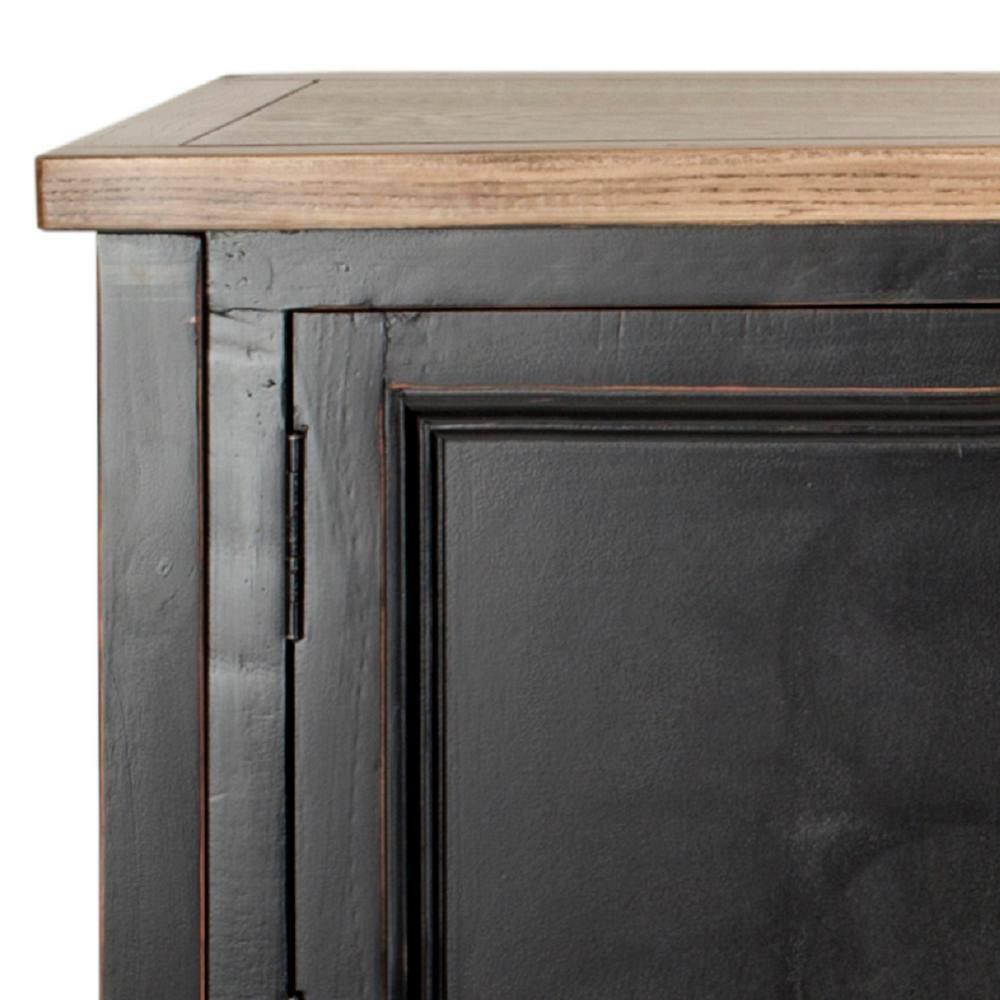 Charlotte Sideboard - Black/Oak Top - Safavieh.