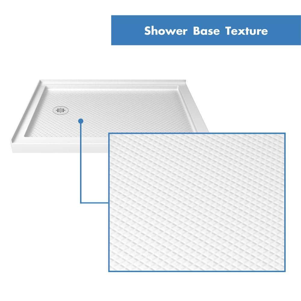 Flex 32" W x 32" D x 78" H Semi-Frameless Square Shower Enclosure with Fixed Panel and Base Included