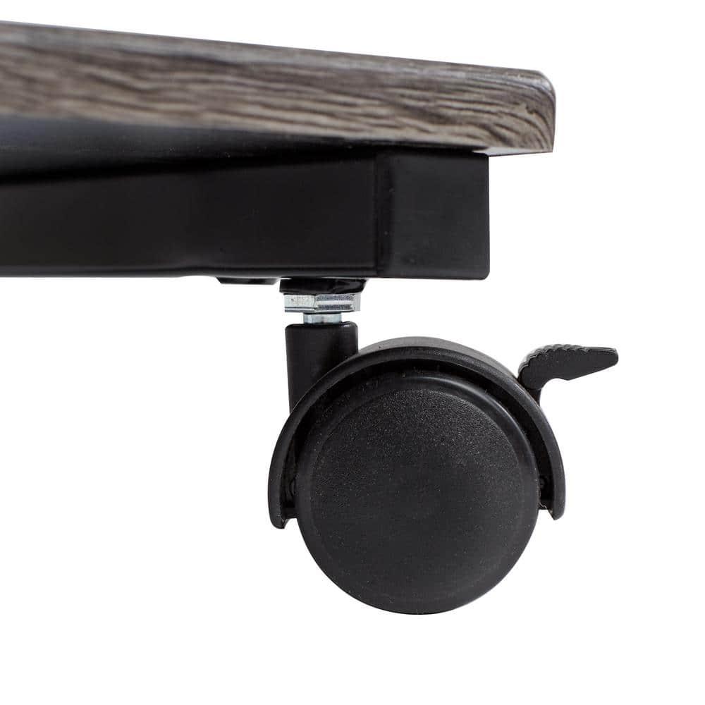 Seville Classics C Shaped End Table TV Tray on Wheels