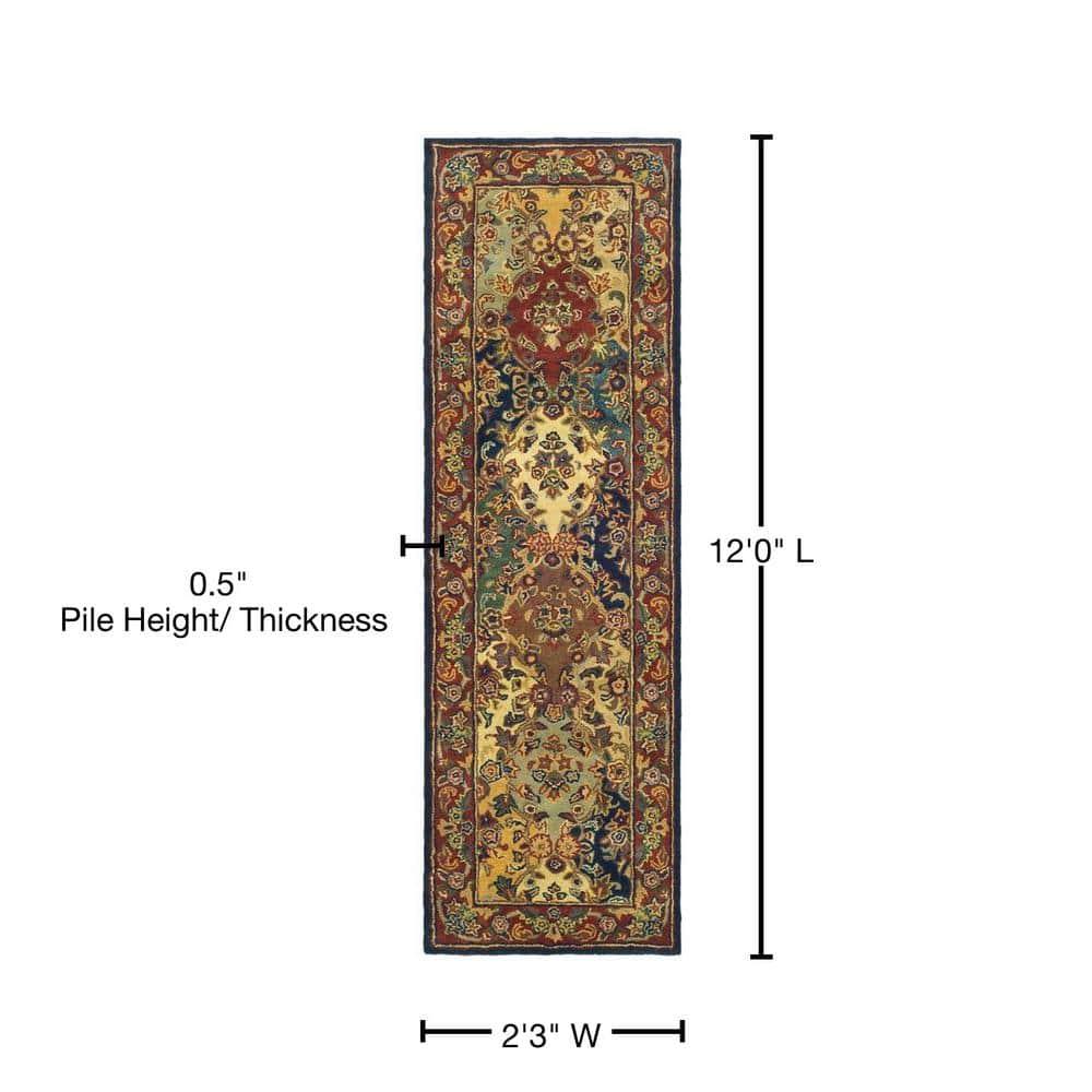 Heritage HG911 Hand Tufted Runner Rug - Multi/Burgundy - 2'3"x12' - Safavieh.