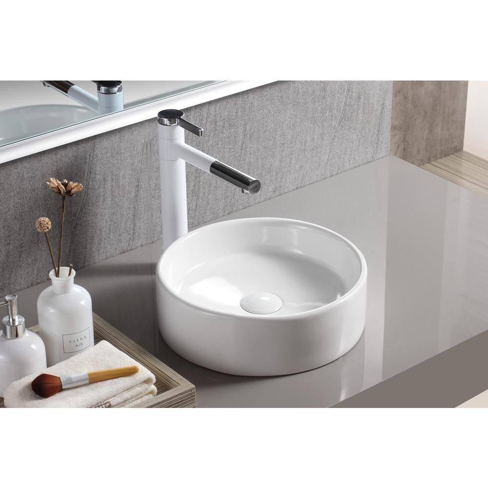 Elanti 1102 Elanti 13.63'' White Porcelain Circular Bathroom Sink